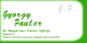 gyorgy pauler business card