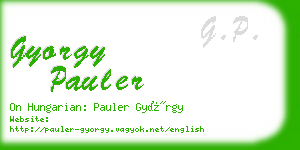 gyorgy pauler business card